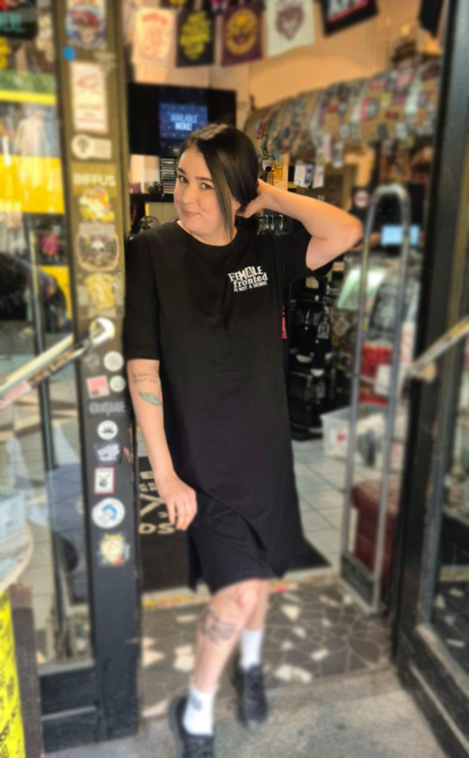 Female Fronted is Not A Genre Black Dress (Embroidered)