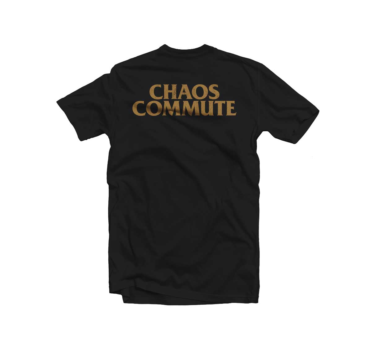 Chaos Commute Gold "Logo" Black T-Shirt