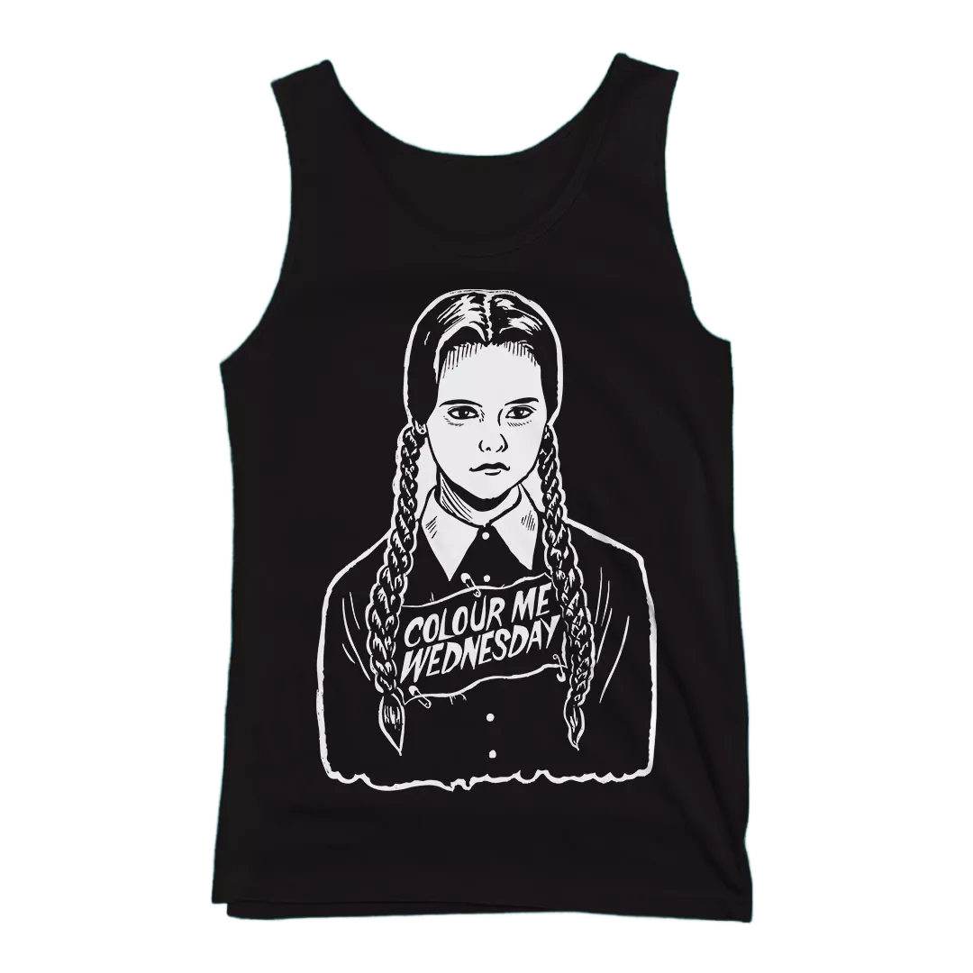 Colour Me Wednesday "Addams Family" Black Tanktop