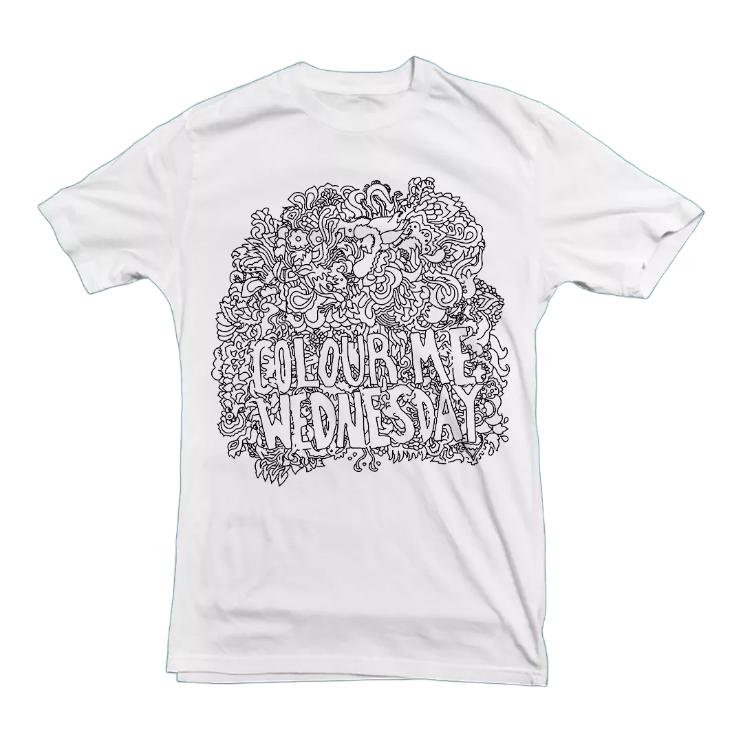 Colour Me Wednesday "Flowers" White T-Shirt