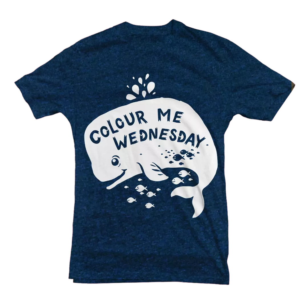 Colour Me Wednesday "Whale" Dark Blue T-Shirt