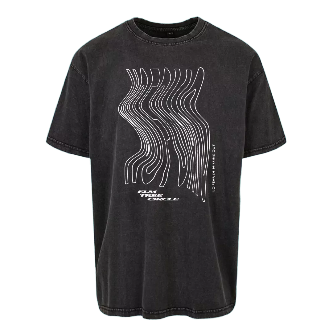 Elm Tree Circle "NO FOMO" Long Acid Washed T-Shirt