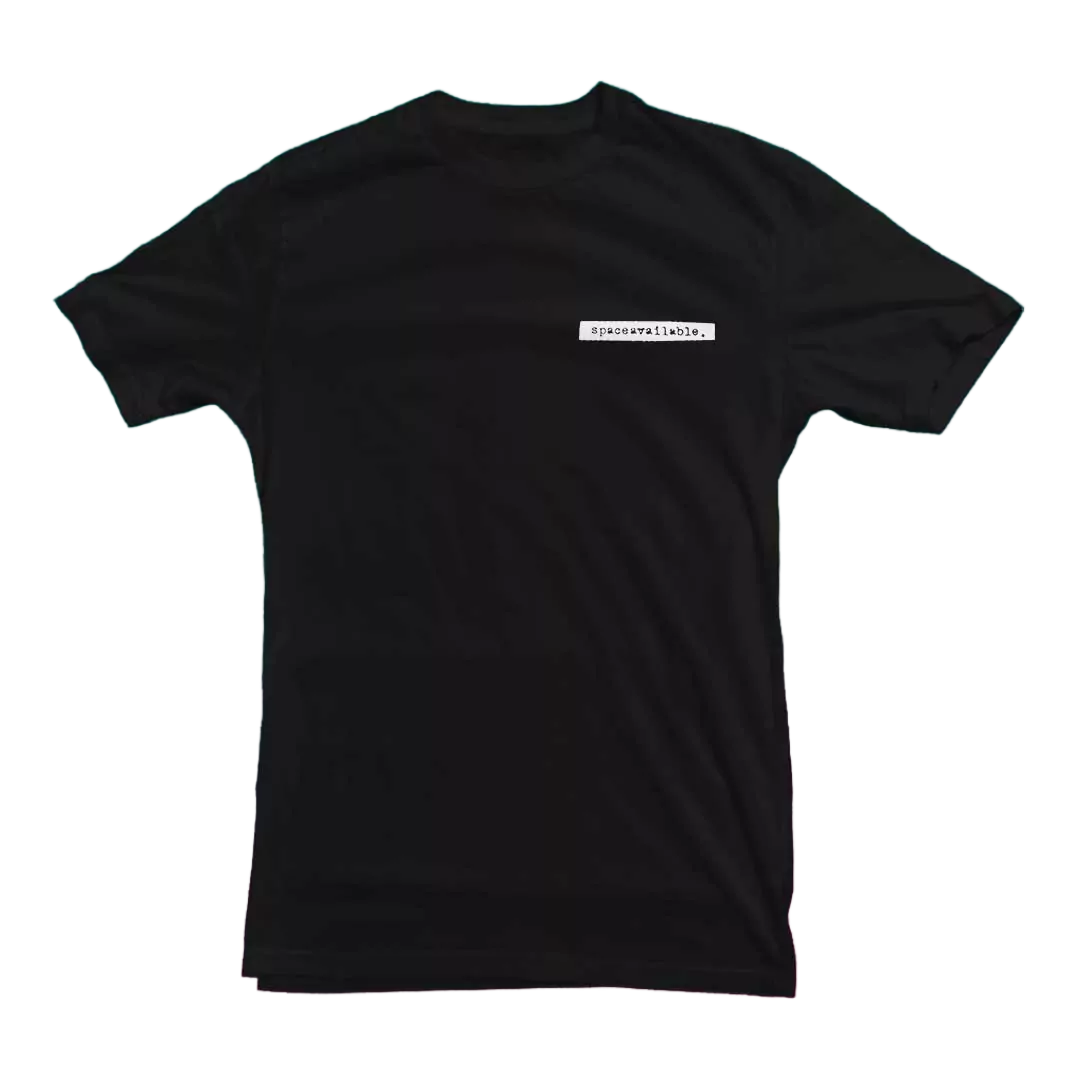 P.O. Box "spaceavailable" Black T-Shirt