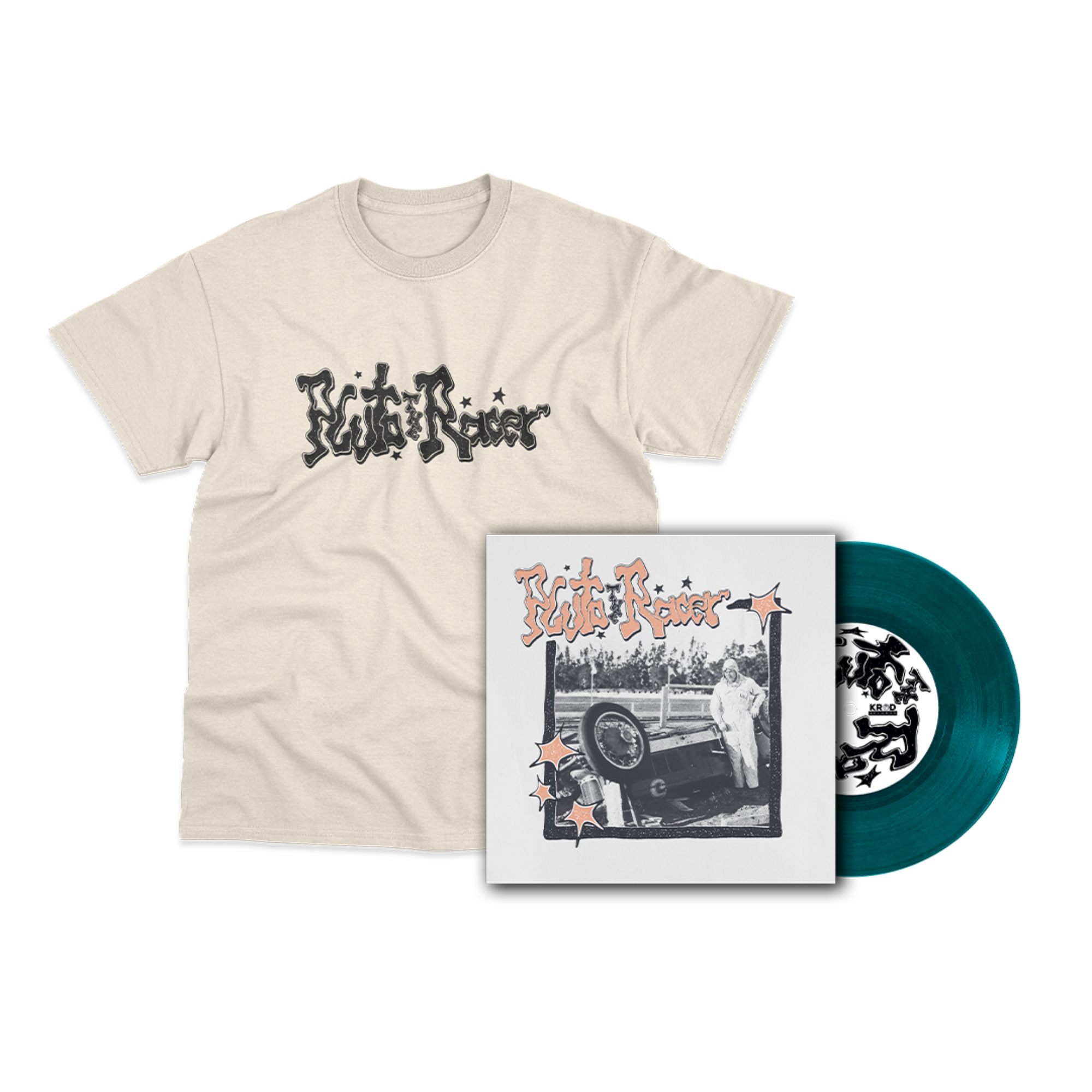 Pluto The Racer - Self-Titled 7" Vinyl EP + T-Shirt (Blue or White) [BUNDLE]